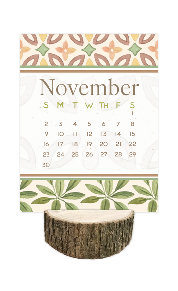 2025 Sundance Desk Calendar with Tree Stump Stand