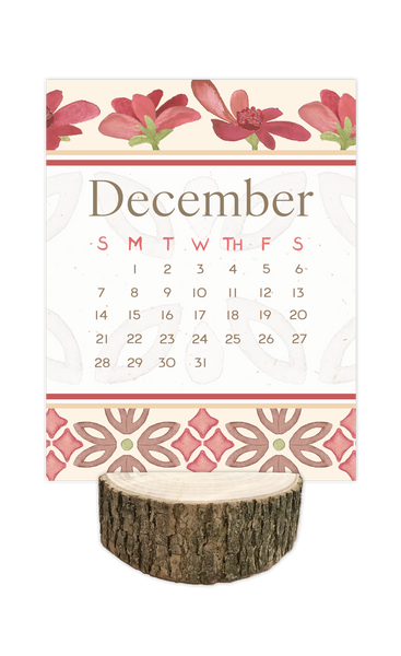 2025 Sundance Desk Calendar with Tree Stump Stand