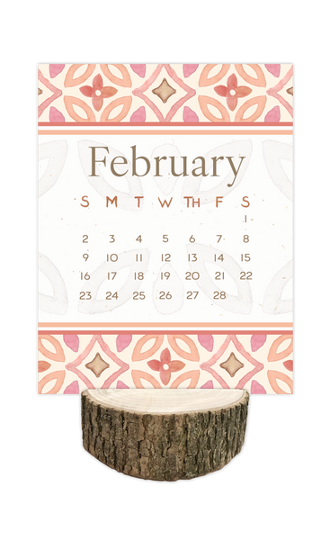 2025 Sundance Desk Calendar with Tree Stump Stand