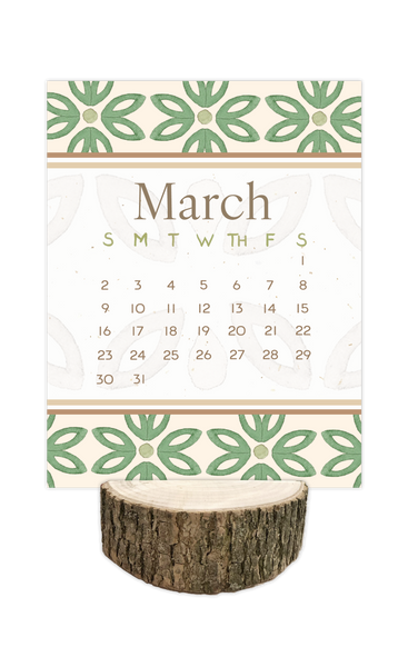 2025 Sundance Desk Calendar with Tree Stump Stand