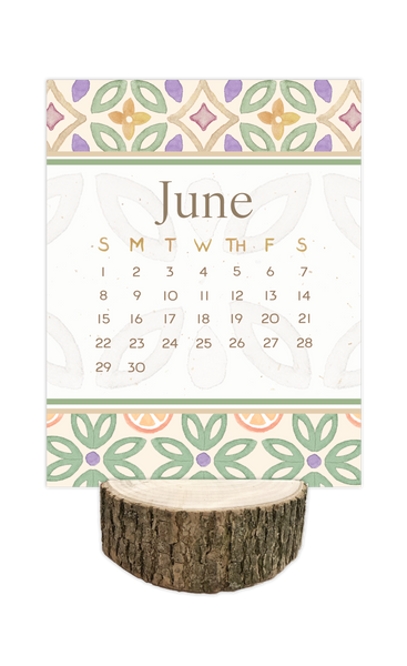 2025 Sundance Desk Calendar with Tree Stump Stand