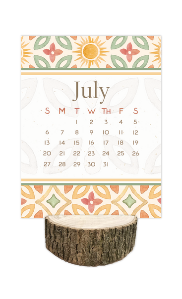 2025 Sundance Desk Calendar with Tree Stump Stand