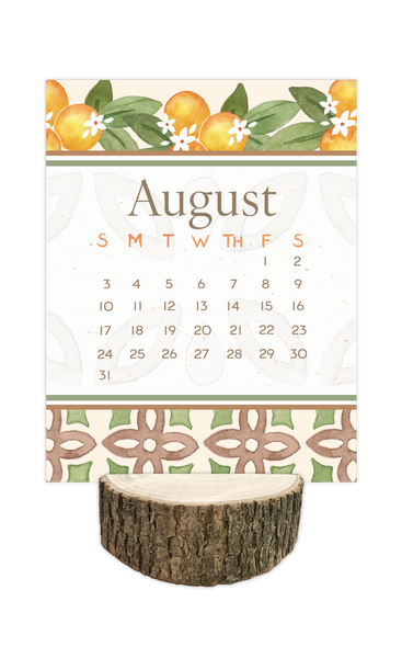 2025 Sundance Desk Calendar with Tree Stump Stand