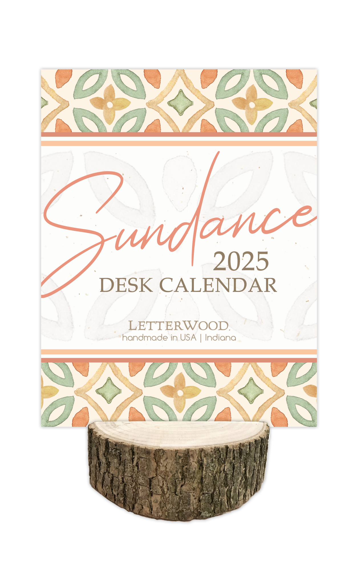 2025 Sundance Desk Calendar with Tree Stump Stand