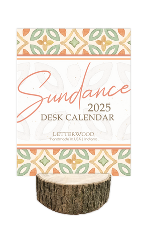 2025 Sundance Desk Calendar with Tree Stump Stand