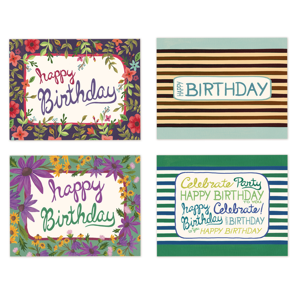 Happy Birthday Card | Green Stripe